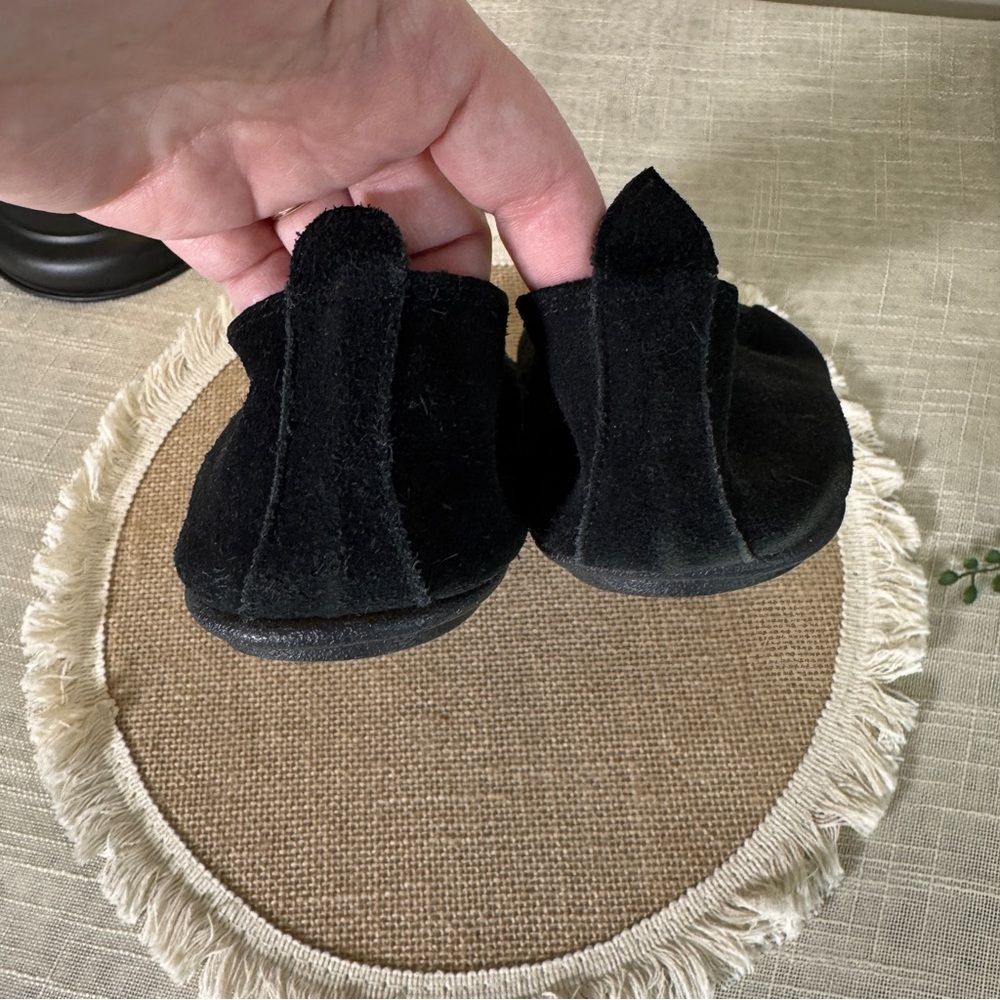 Black Suede Flats Size 8.5 Santa Monica Leather Vintage - Picture 4 of 8